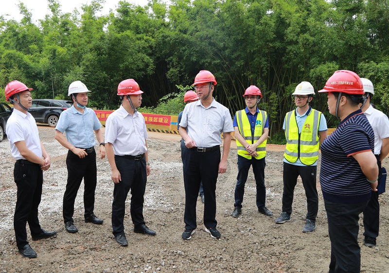 圖1:林海波(左四)在南湛高速羅家村大橋現(xiàn)場(chǎng)督導(dǎo).jpg